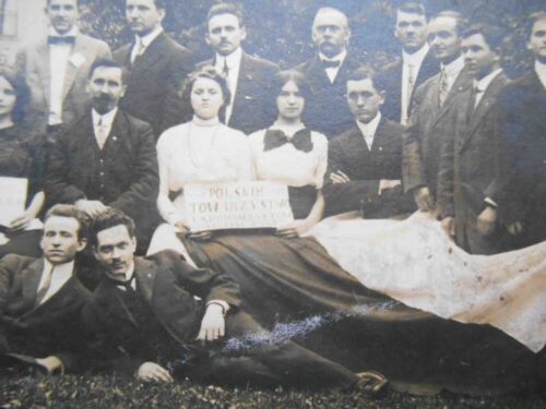 Polen 1910-th Kongress polnische Esperantisten. Echtfoto Postkarte. Esperanto - Bild 2 von 3