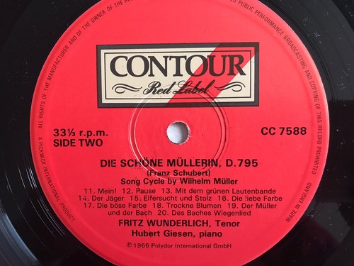 Schubert - Die Schone Müllerin (Song Cycle) -12" LP * Teil KAUFEN 3 für £10 - Bild 4 von 4