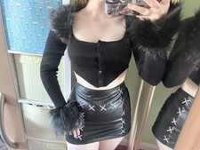 Bnwot Dollskill Etcetc “flexin’ For You Faux Fur Bolero” Size S
