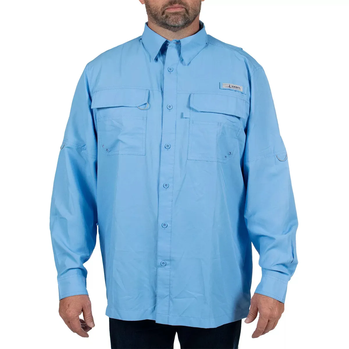 Men's HABIT Herring Lake Long Sleeve River Shirt UPF 40+ Dual