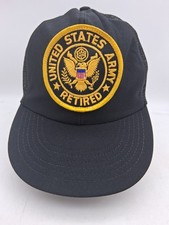United States Army Retired Black Baseball Cap Mesh Back Snapback