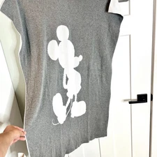 Ethan Allen x Disney Mickey Mouse Reversible Stroller Blanket Gray White Soft