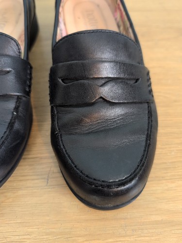Hotter Sorbet Black Leather Loafer Slip on Shoes Size UK 3.5 EXF (Extra Wide) - Picture 8 of 14