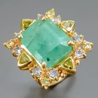 Jewellery 12 ct+ Natural Green Beryl Ring 925 Sterling Silver Size 7.75 /R463774