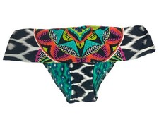 Trina Turk Women's Africana Fold Over Hipster Bikini Swim Bottom Sz 4 Cheeky