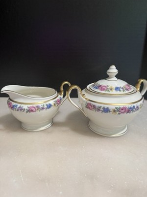 Vintage Cream and Covered Sugar Bowl Manor by CASTLETON