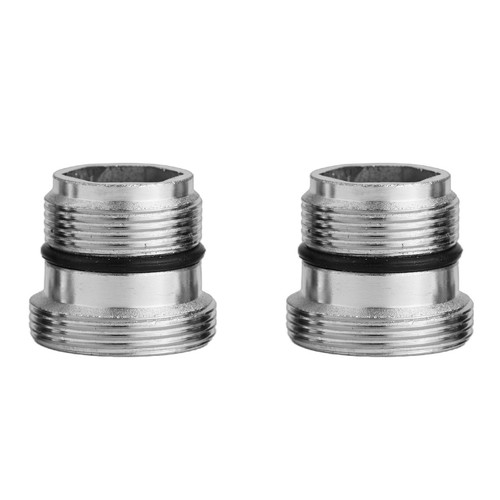 2 Adattatori Per Rubinetto Filettati M24 Universali In Ottone - Connettori Rapidi Per Tubo Da Giardino, Antigoccia, 32x23mm, Colore Argento - 4