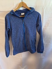 Boys Columbia Fleece Jacket Blue Full Zip Hooded Youth Large 14/16