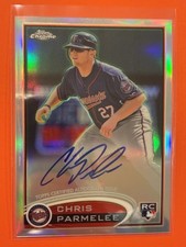 2012 Topps Chrome Chris Parmelee Rookie Auto Refractor /499 RC #162 Baseball