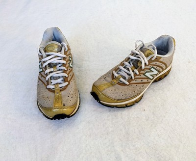 New Balance Zip 8507 Womens 6 Gold & White Shoes Sneakers Athletic Walking