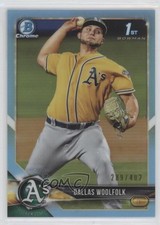 2018 Bowman Draft Chrome Sky Blue Refractor 289/402 Dallas Woolfolk #BDC-127 6fs