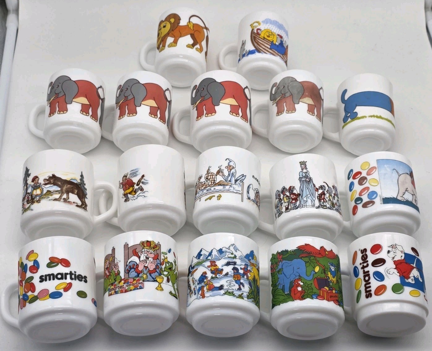 17x Arcopal  Tassen Motivbecher Vintage Disney Smarties 70er 80er 