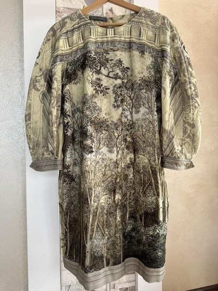 Women Alberta Ferretti Dress Beige Velvet 42 / XL
