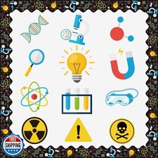 78Pcs Science Classroom Bulletin Board Decorations with Borders, Classroom De
