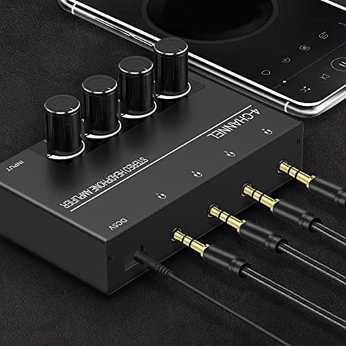 4 Channel Headphone Amplifier Stereo Audio , Headphone Splitter with 4 36436 - Picture 4 of 6