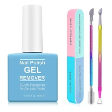 Gel Polish Remover for Nails, Easy & Quick Soak off Gel Polish Remover in 3-5 Mi