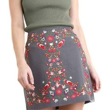 Embroidered Grey Skirt