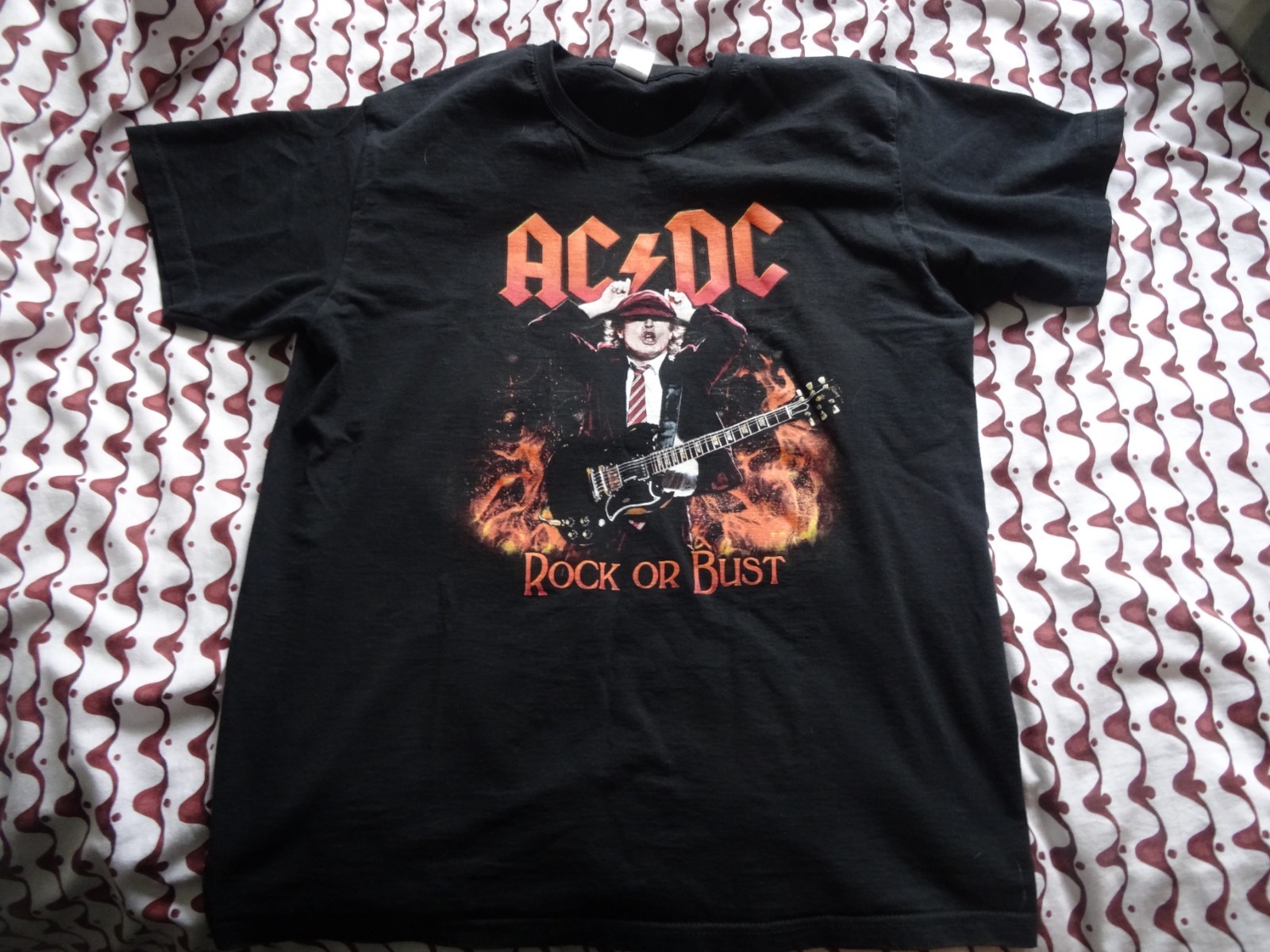 Camiseta vintage AC/DC Rock or Bust 2016 gira mundial Europa talla grande