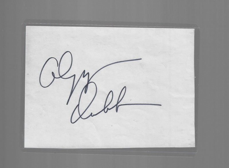 OLYMPIA DUKAKIS SIGNED 3.5 INCH X 5 INCH CUT NOTEPAPER VG