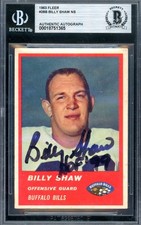 Billy Shaw Beckett BAS Signed 1963 Fleer Autograph Bills