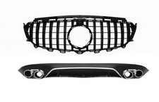 Diffusor Auspuff Gitter Schwarz f&uuml;r Mercedes E C238 AMG Linie 16-2019 E53 Look