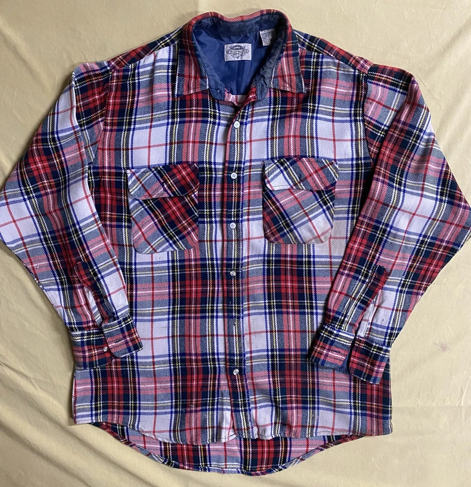 Camisa Caza Plaid Field Master Vintage 100% Acrílico Grande Alta Hecha en Corea Foto 2 de 4