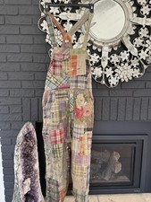 Womens Magnolia Pearl Patchwork Frankie Overalls in Madras Rainbow OS