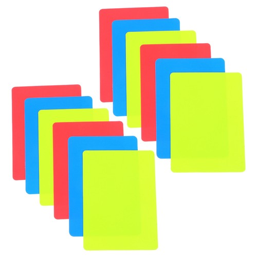 12 Pezzi Carte Calcio Arbitro Penalità Ufficiale Rosso Giallo per Gioco Sportivo - Foto 4 di 12