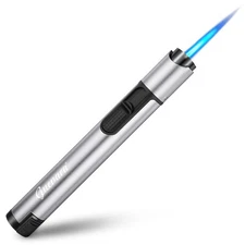 GUEVARA Cigar Lighter Single Jet Blue Flame Lighters with Cigar punching
