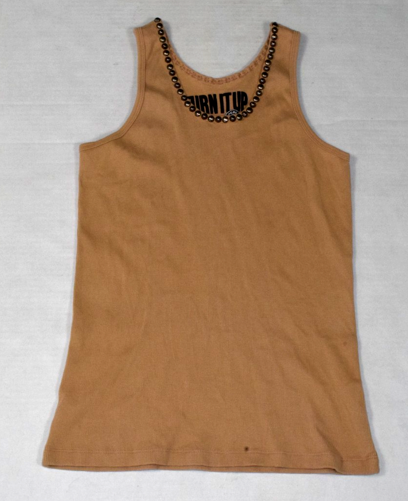 Tank Top Turn It Up Double D Ranch Size L Cinnamon Brown Studded Collar Ribbed-image