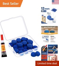 Billiard Cue Replacement Tips - 25pcs 13mm Medium Hardness with Storage Box