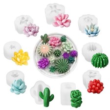 9PCS Sukkulenten Silikonform Blumenformen Kerzenform Silikon Sukkulenten Sili...