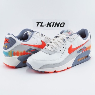 Nike Air Max 90 Premium Sound Wave Summit White Bright Crimson HJ9147-121 sz 13