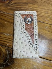 Horse Men Wallet Western Bifold Check Book Style W011-15 Brown