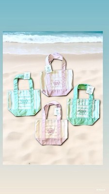 RARE NWT Limited Spring 2026 Trader Joe's Mini Pastel Canvas Tote Bag Set of 4