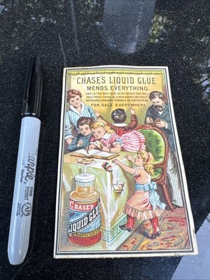 David Wallfrea Trade Card-Dentist-Chase Liquid Glue-Plattsburgh, NY.   X215