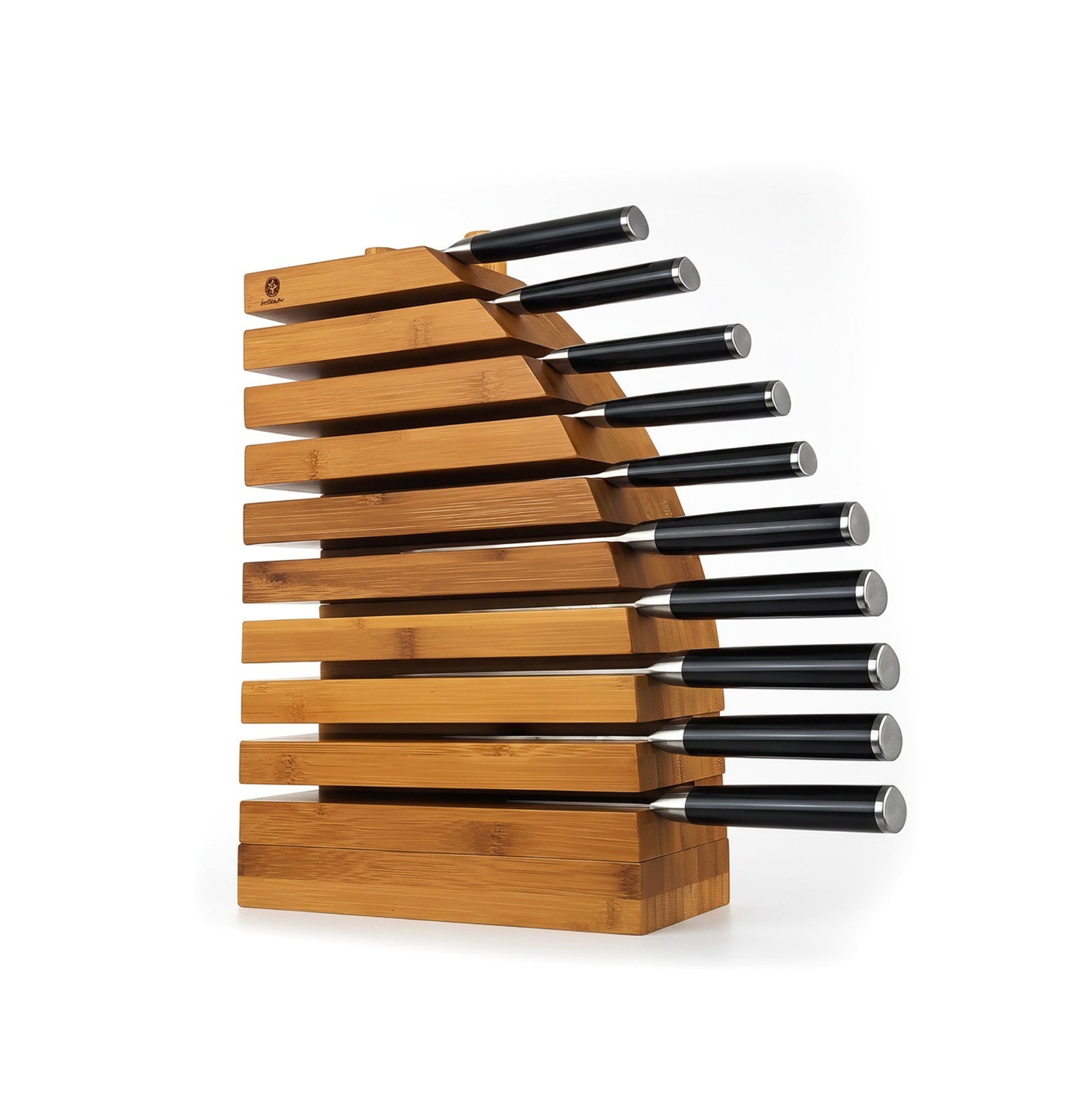 Chefblock M10 - Magnetischer Messerhalter für 10 Messer aus dickem Bambusholz