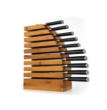 Chefblock M10 - Portacoltelli magnetico per 10 coltelli in legno di bambù spesso