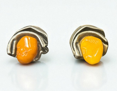 Niels Erik From Amber Earrings Butterscotch Vintage Denmark Vintage Collection