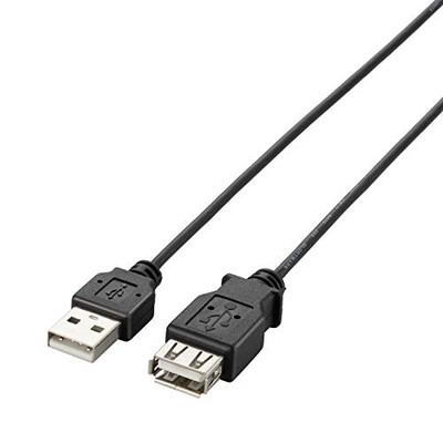 Elecom Superfine USB2.0 Verlängerungskabel (AA Verlängerungstyp) 2,5m schwarz