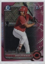 2022 Bowman Chrome Prospects Mega Box Fuchsia Mojo Refractor Braylin Minier 1m4x