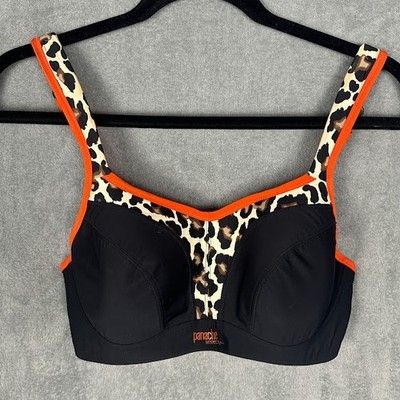 Panache Power Sport Bra Womens 32E Black Underwire High Impact Convertible 5021