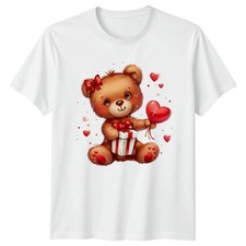 Teddy Bear With Heart Gift Animals Mens T-Shirt Womens Tee Graphic Unisex Top