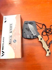WEYLAND EDC Fixed Blade Tactical Neck Knife With Sheath