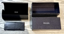 Prada Eyeglass Sunglass Case plus Black Original box plus Cleaning Cloth NEW 
