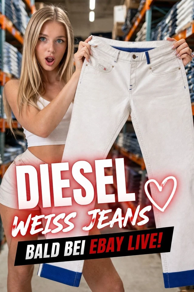 DIESEL Jeans White Night – Damen Weiß Designer Denim 20% Stream Rabatt