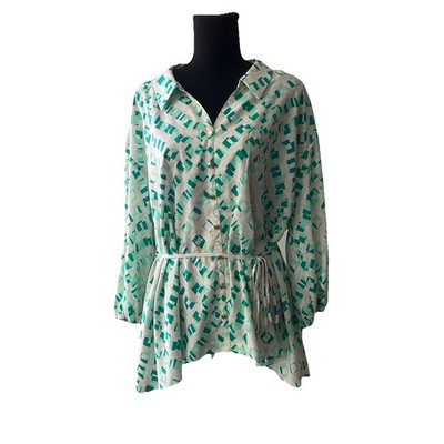 C Wonder by Christian Siriano 3/4 Sleeve Mint Julep Blouse Size Large