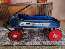 Vintage Radio Flyer Streak O Lite Restored In Electric Blue, Beautiful 
