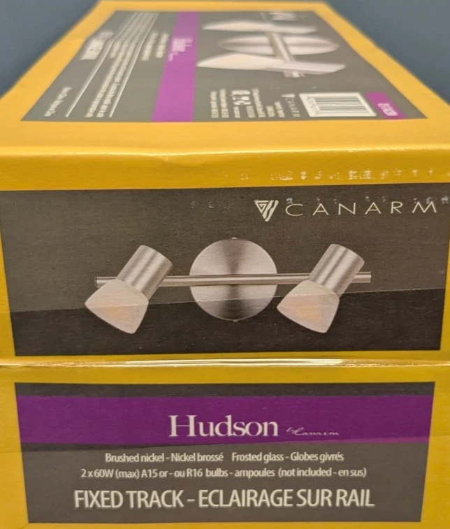 Canarm HUDSON 2-LIGHT BRUSHED NICKEL 固定轨道灯 15 英寸 W A15 BULB IT517A02BN — 第 2/3 张图片