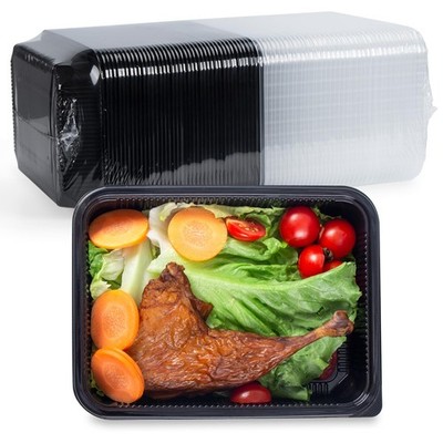 Plastic Containers with Lid 40 Pack 48 oz - Reusable Shrink Wrap Leak Proof T...